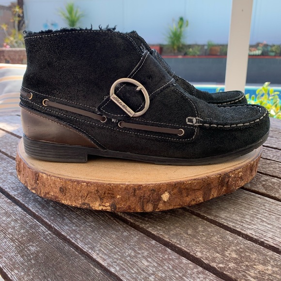 Eddie Bauer leather ankle bootie fleece lined - Picture 1 of 4
